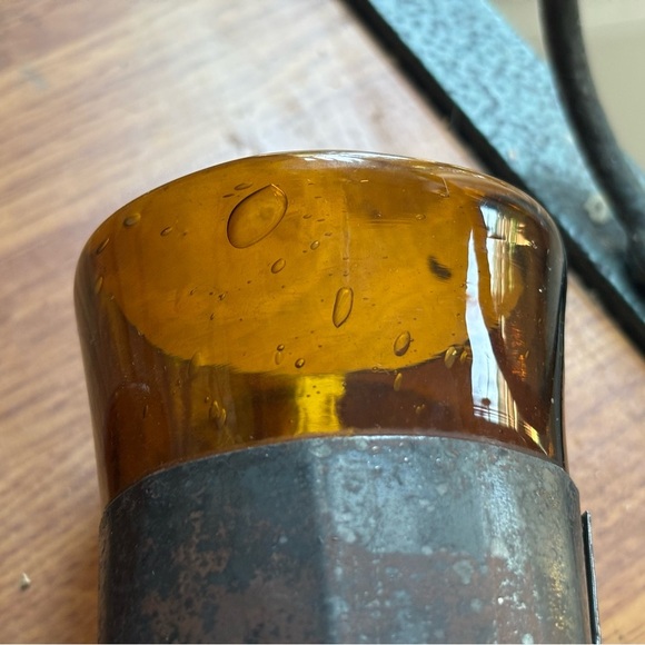 MCM Brutalist Felipe Derflinger Imprisoned 6 Amber Highball + Candle Holder - Picture 11 of 11